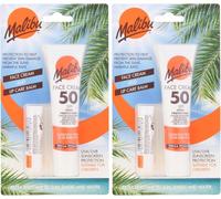 Malibu Sun Duo Pack, SPF 50 Face Cream Sunscreen and SPF 30 Lip Balm Protection