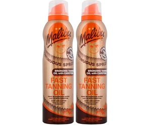Malibu Sun, Fast Tan, Continuous Tanning Oil with Coconut Spray, Easy Application, 175ml (Pack of 2)
