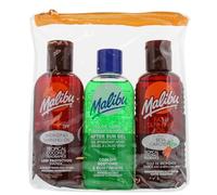 Malibu Sun Fast Tanning Travel Essentials, SPF 4 Bronzing Tanning Oil, Beta Carotene Tan Enhancer & Aloe Vera After Sun Gel, Water Resistant Holiday Travel Set, Tropical Coconut Fragrance, 3 x 100ml
