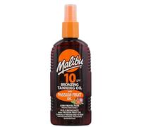 Malibu Sun SPF 10 Bronzing Tanning Oil Spray with Passion Fruit Oil, Medium Protection Tanning Spray, Hydrating Bronzing Body Oil, Tropical Scent, 200ml