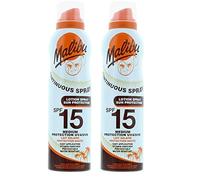 Malibu Sun SPF 15 Continuous Lotion Spray Sunscreen, Vitamin Enriched, Water Resistant, 175ml (Pack of 2)