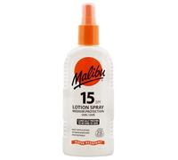Malibu Sun SPF 15 Lotion Spray, Medium Protection Sun Cream, Water Resistant, Vitamin Enriched, with Shea Butter Extract, 200ml