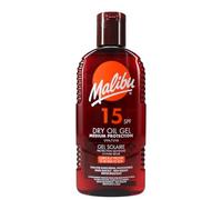 Malibu Sun SPF 15 Non-Greasy Dry Oil Gel for Tanning, Medium Protection, Water Resistant, 200ml