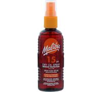 Malibu Sun SPF 15 Non-Greasy Dry Oil Spray for Tanning, Medium Protection, Wate