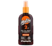 Malibu Sun SPF 2 Non-Greasy Dry Oil Spray for Tanning with Shea Butter Extract, Tan Enhancing & Moisturising Body Oil Mist, Water Resistant, 200ml