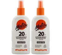 Malibu Sun SPF 20 Sun Lotion Spray with Shea Butter Extract, Moisturising Sunscreen Spray for Body, Lightweight Hydrating Sun Cream, Water Resistant Vitamin Enriched, 200ml (Pack of 2)