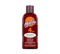 Malibu Sun SPF 4 Bronzing Tanning Oil, 100ml | Hydrating Body Oil, Tropical Coconut Scent, Water Resistant, Tan Enhancing, Vitamin Infused, Travel Size