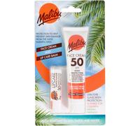 Malibu Sun SPF 50 Face Cream and SPF 30 Lip Balm Duo, High Protection Sun Cream