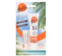 Malibu Sun SPF 50 Face Cream and SPF 30 Lip Balm Duo, High Protection Sun Cream, Water Resistant, Vitamin Enriched, 2 pack
