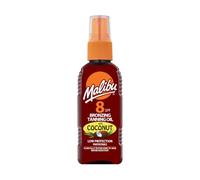 Malibu Sun SPF 8 Bronzing Tanning Oil, 100ml | Coconut Oil, Hydrating Body Tanning Oil for Natural Golden Tan, Water Resistant, Travel Friendly