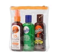 Malibu Sun Travel Tanning Essentials with Dry Oil Spray Medium Protection and...
