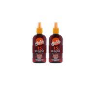 Malibu Suntan Dry Oil Spray Very Water Resistant SPF 15 Medium Protection (Pack of 2)