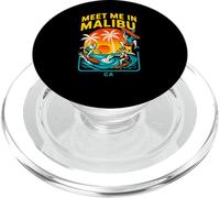 Malibu Surfer Meet Me in Malibu Retro Mens Surfs Up PopSockets PopGrip for MagSafe