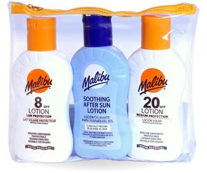 Malibu Travel Set Sun Lotion SPF 20, SPF 15, & After Sun 100ml