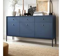 malibu wooden sideboard with 3 doors 3 drawers in navy