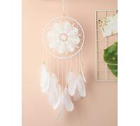 Malicosmile Dream Catchers White for Bedroom, Handmade Hanging Decorations White Feather Lace Dream catcher Mobile for Girls Room Decor