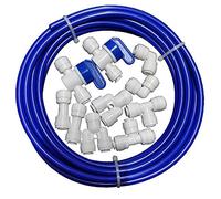Malida 1/4 inch O.D. Length 32.8ft(10 Meters) RO Water Tubing, Hose Pipe for RO Water purifiers System,+ 1/4 O.D Quick Connector 10pcs