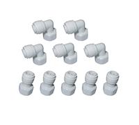 MALIDA Quick Connector Female Thread Adapter Elbow and Straight Combination, 3/8 Inch Thread x 3/8 Inch Tube OD Push to Connect Fittings, for Water Filter purification systems.(pack of 10)