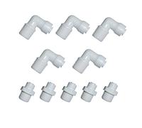 MALIDA Quick Connector Male Adapter Elbow and Straight Combination, 3/8 Inch NPT Thread x 1/4 Inch Tube OD Push to Connect Fittings, for Water Filter purification systems.(pack of 10)