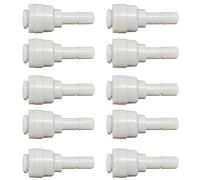 Malida Tube Fitting Stem Straight Connector,1/4" Tube OD x 1/4" Stem OD Straight Push to Connect Plastic Quick Fittings for RODI System. (1/4" Tube OD x 1/4" Stem OD)