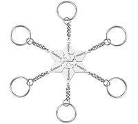 Malihome Personalized Engraving Custom Stainless Steel 5/6 Pointed Star Puzzle Best Friends BFF Family Keychains Friendship Puzzle Piece Charm Pendant Set (six-pointed star)