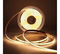 MALIIGAZA 5m COB LED Strip Lights Warm White 3000K, DC12V 8mm Width, CRI 90+, Flexible, Dimmable, 2400LEDs Super Bright Strip Light for Office, Bedroom, Kitchen, Home Decor (No Adapter & Controller)