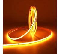 MALIIGAZA 8mm COB LED Strip Light, 5m 24V Golden Yellow Dotless COB Light Strip, 480LEDs/M High Density Dimmable Cuttable LED Light Strip for Indoor Home Decor (Without Power Supply)