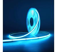 MALIIGAZA 8mm COB LED Strip Light, 5m 24V Ice Blue Dotless COB Light Strip, 480LEDs/M High Density Dimmable Cuttable LED Light Strip for Indoor Home Decor (Without Power Supply)