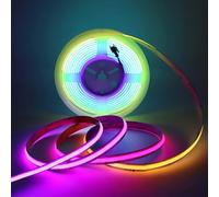 MALIIGAZA Addressable RGB COB LED Strip with WS2811 IC, 5m 24V 3600 LEDs Flexible 12mm Black PCB for Gaming, TV Backlight, Indoor Decor Lighting (Controller & Power Not Included)