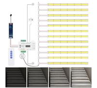 MALIIGAZA Motion Sensor Stair Lights Cool White 6000K 12 Stairs Kit PIR Sensor Motion Triggered 1m Long Cuttable Dotless COB LED Strips for Indoor Staircase Lighting