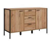 malila wooden sideboard with black metal frame in oak