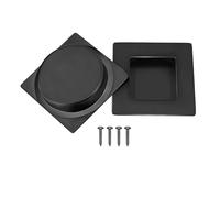 Malimali 2 Pack Recessed Sliding Door Handles, 70mm Square Flush Door Handles Hardware Stainless Steel Finger Pulls for Pocket Door Closet Door Kitchen Cupboard Door (Matte Black)