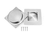 Malimali 2 Pack Recessed Sliding Door Handles, 70mm Square Flush Door Handles Hardware Stainless Steel Finger Pulls for Pocket Door Closet Door Kitchen Cupboard Door (Brushed Steel)