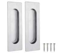 Malimali 4.72 Inch Recessed Finger Flush Pulls for Cabinet, Drawer Handle | Brushed Stainless Steel Rectangular Small, Pocket Door Hardware, For Sliding Closet Door/Cupboard/Kitchen Cabinet, 2 Pack