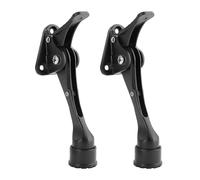 Malimali Kickdown Door Stoppers for Bottom of Door, 4" Height Adjustable Rubber Door Stop Commercial Heavy Duty Door Holder to Keep Door Open (Black, 2 Pack)