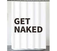 MaliMaliHome Get Naked Shower Curtain - 72 x 72 inches Funny Shower Curtain for Bathroom- Made of 160g Thicken Durable Fabric - Cute Bathroom Decor with Exquisite Box Packaging (White)
