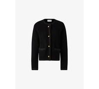 Malina Womens Malina Carly Round-Neck Button-Down Wool-Blend Cardigan Black S