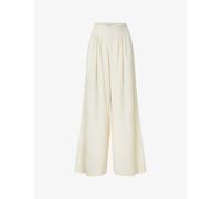 Malina Womens Vanilla Diana Wide-leg High-rise Stretch-woven Trousers L