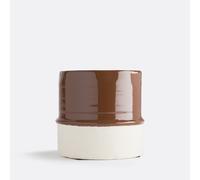 Malino 15cm Diameter Enamelled Ceramic Flower Pot Mahogany