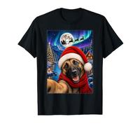 Malinois Dog Christmas Selfie Moon Night Santa Sleigh Xmas Value Graphic T-Shirt