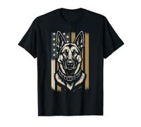 Malinois Working Dog Handler Patriotic K9 Police & Veteran T-Shirt