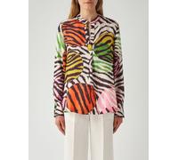 MALIPARMI Zebra and Polka Dot Print Viscose Blouse with Mandarin Collar - Size: 44 - female
