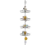 MALIRUE Telescopic Corner Shower Caddy, 4-Tier Adjustable Shower Shelves Rustproof Bathroom Corner Shelf, Shower Caddy No Drilling for Bathroom Accessories Storage, Gray- 73-302cm
