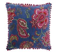 Malisa Paisley Velvet Cushion Paoletti Blue One Size