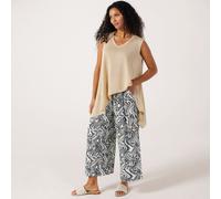 Malissa J Sleeveless Rib Effect Open Knit Top With Shark Hem LIME ONE SIZE