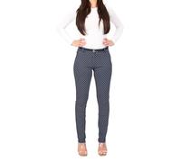 Malito 1032 Women's Chino Trousers Long Chic Elastic Comfort Trousers Festive Elegant with Belt (S-XXL), darkblue, L