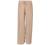 Malito 883 Women's Pleated Trousers - Loose Soft Flowing Chiffon Trousers - Long Summer Trousers - Trendy Marlene Trousers, Fango, S-M