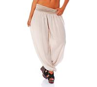 Malito Bloomers Aladin Harem Pants Boyfriend Pants Baggy Yoga 1482 Women One Size (Beige)