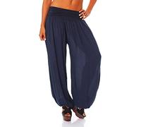 Malito Bloomers Aladin Harem Pants Boyfriend Pants Baggy Yoga 1482 Women One Size (Dark Blue)
