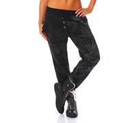 Malito Boyfriend Pants Classic Baggy Trousers Aladin Bloomers Yoga Wrap Twist 83728 Women One Size (Black)